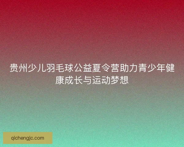 贵州少儿羽毛球公益夏令营助力青少年健康成长与运动梦想